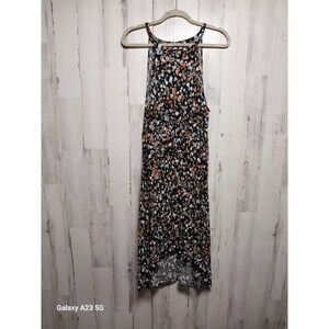 Torrid Womens Midi Challis High Neck Dress Black Floral Plus 0X Spring Summer